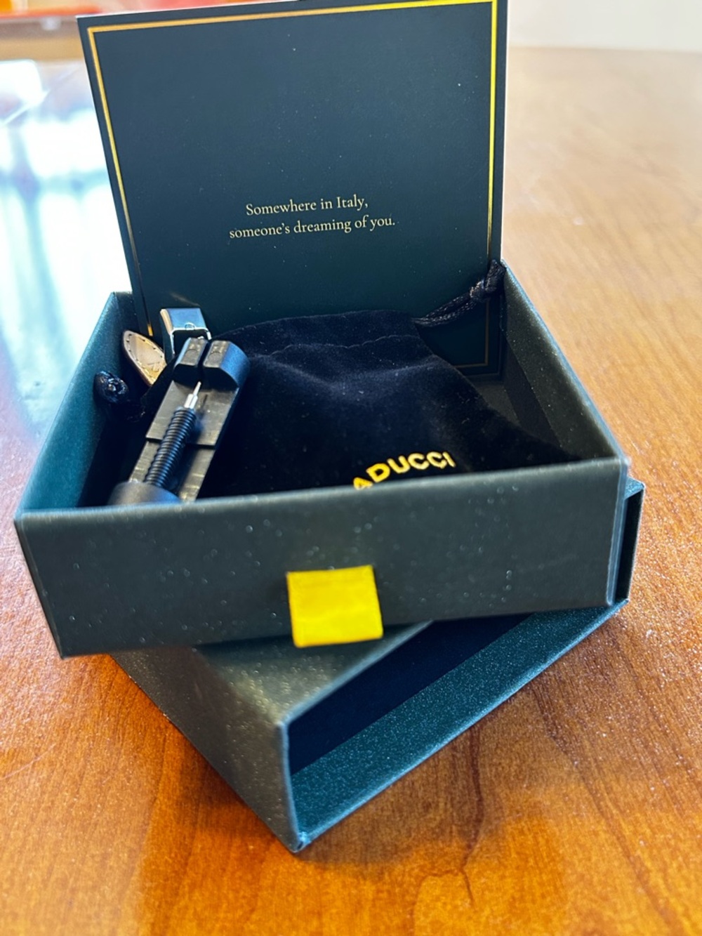 Women’s Caducci "Lucky Fox" Vintage-Style Rectangular Watch – Brand New in Box - Picture 2 of 7